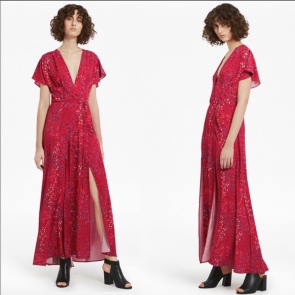 french connection floral wrap dress